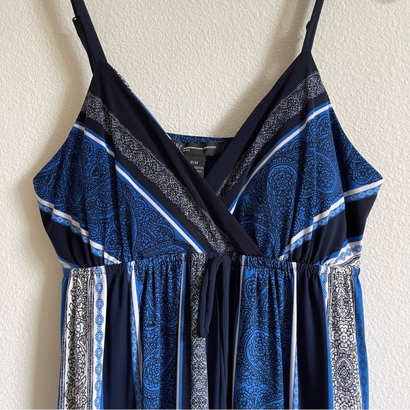 INC International Concepts Dresses & Skirts - INC Maxi Dress Adjustable Straps Bra Cups Blue/Black/White Size Medium Petite